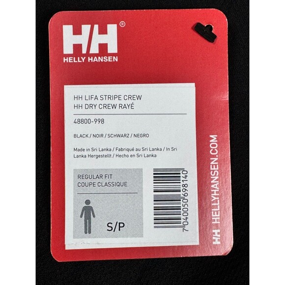 Helly Hansen HH Lifa Base Layer Top Womens Small Black Stripe Crew Long Sleeve - Picture 6 of 12